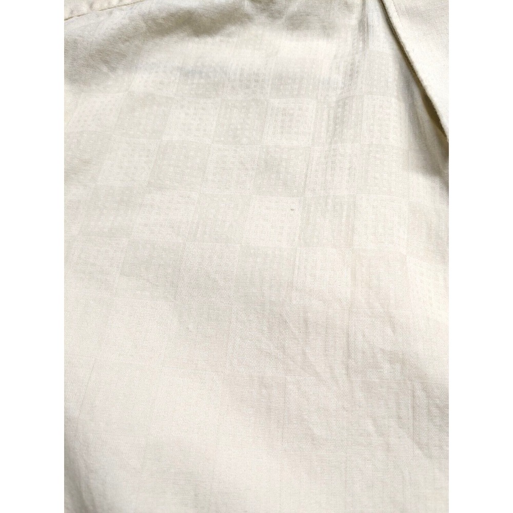 OTTO Men Sz: XL 44cm Trim Fit Short Sleeve Shirt Cream/Ivory Geometric Button Up - Picture 6 of 14